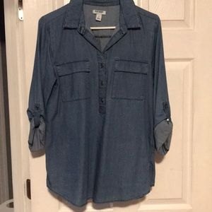 Old Navy Chambray Popover Top